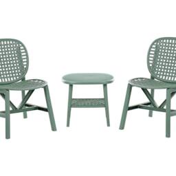 Wyld and Coco Bar Green Bistro Set Table with Low Chairs - thumbnail 2