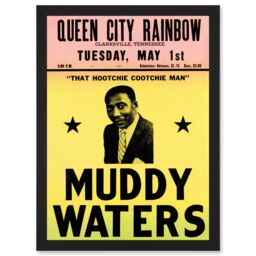Artery8 Music Concert Advert Muddy Waters Legend Blues USA Hootchie Cootchie Man Artwork Framed Wall Art Print A4 in Black - thumbnail 1