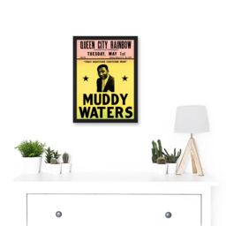 Artery8 Music Concert Advert Muddy Waters Legend Blues USA Hootchie Cootchie Man Artwork Framed Wall Art Print A4 in Black - thumbnail 2