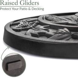 Christow Half Parasol Base Garden Umbrella Stand Sunshade Holder Black 9kg 15kg - thumbnail 5