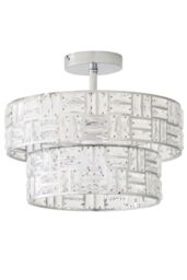 ValueLights Elise Acrylic Jewel Two Tier Ceiling Pendant Light with LED Bulb in Silver - thumbnail 6