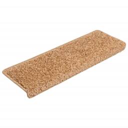 Berkfield Home Carpet Stair Treads 15 pcs 65x21x4 cm Beige - Size: Medium - thumbnail 3