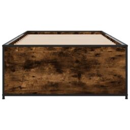 Berkfield Home Bed Frame without Mattress Smoked Oak 100x200 cm in Brown - thumbnail 4