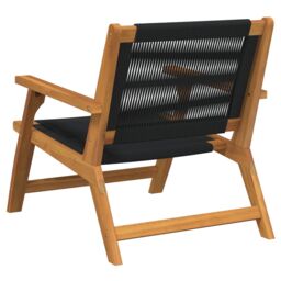Berkfield Home Garden Chairs 2 pcs Black 67x77x73 cm Solid Wood Acacia in Brown - Size: 67 x 77 x 73 cm - thumbnail 5