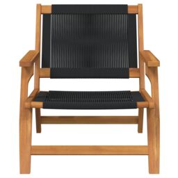 Berkfield Home Garden Chairs 2 pcs Black 67x77x73 cm Solid Wood Acacia in Brown - Size: 67 x 77 x 73 cm - thumbnail 6