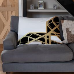 Benjamin Tate Design Art Deco Star Border Blanket in Natural - Size: 120 cm x 150 cm - thumbnail 2