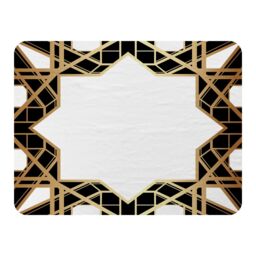 Benjamin Tate Design Art Deco Star Border Blanket in Natural - Size: 120 cm x 150 cm - thumbnail 1