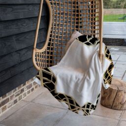 Benjamin Tate Design Art Deco Star Border Blanket in Natural - Size: 120 cm x 150 cm - thumbnail 4