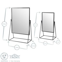Harbour Housewares 3pc Dressing Table Mirror Set - Makeup Tabletop Cosmetic Bathroom Mirror in Black - thumbnail 6