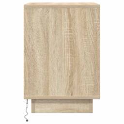 Berkfield Home Bedside Cabinet with LED Lights¬†Sonoma Oak 38x34x50 cm - Size: 38 x 34 x 50 cm - thumbnail 7