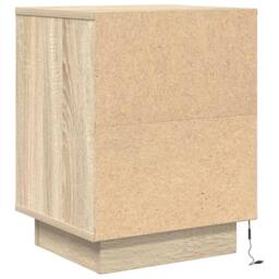 Berkfield Home Bedside Cabinet with LED Lights¬†Sonoma Oak 38x34x50 cm - Size: 38 x 34 x 50 cm - thumbnail 8