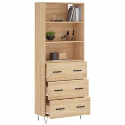 Berkfield Home Highboard Sonoma Oak 69.5x34x180 cm Engineered Wood in Brown - thumbnail 3