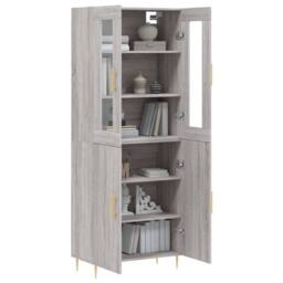 Berkfield Home Highboard Grey Sonoma 69.5x34x180 cm Engineered Wood