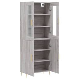 Berkfield Home Highboard Grey Sonoma 69.5x34x180 cm Engineered Wood - thumbnail 4