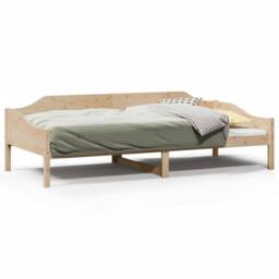 Berkfield Home Bed Frame without Mattress 90x190 cm Single Solid Wood Pine in Light Brown - thumbnail 1