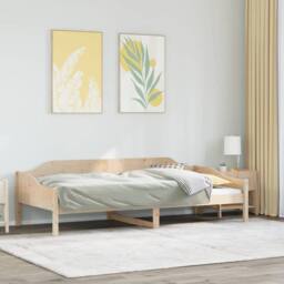 Berkfield Home Bed Frame without Mattress 90x190 cm Single Solid Wood Pine in Light Brown - thumbnail 2