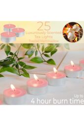 Deco Express Scented 25 Packs Tealights - Toasted Marshmallows in Pink - thumbnail 2
