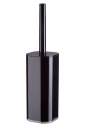 Orsina Unique White Acrylic Toilet Brush Holder, Slim Bathroom Cleaning Brush, Lightweight Toilet Brush Holder in Black