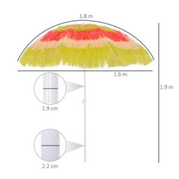 Kelvenix Hawaiian Parasol Sun Shelter Folding in Yellow - Size: 0.6m2 - thumbnail 2