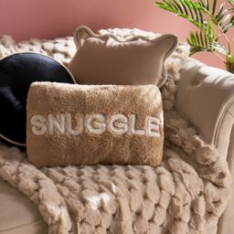 OHS Snuggle Ultra Soft Plush Fleece Hand Warmer Pillow in Natural - Size: 45 cm x 45 cm