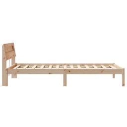 Berkfield Home with LED Strip Lights with Headboard Brown 90 x 190 cm Solid pine wood - thumbnail 6