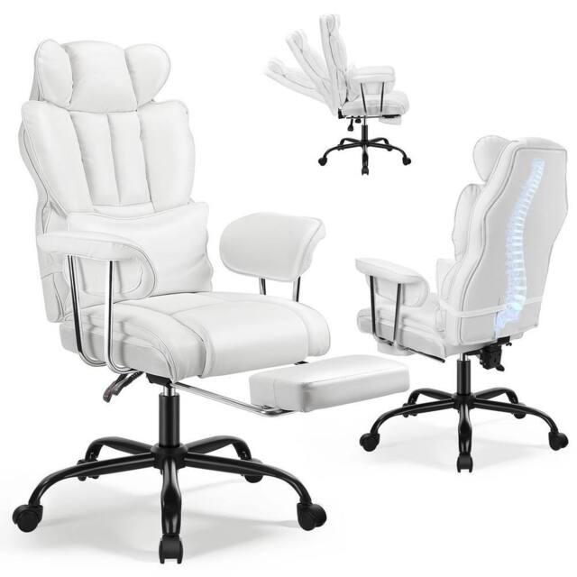 Kelvenix white-Heavy Duty Executive Desk Chair High Back Office Chair in White - Size: 0.6m2 - image 1