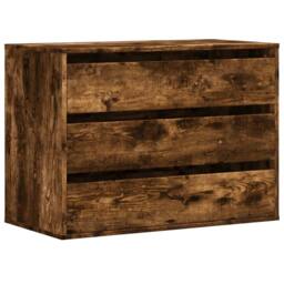 Berkfield Home Corner Chest of Drawers Smoked Oak 80x41x58 cm Engineered Wood in Brown - Size: 80 x 41 x 58 cm