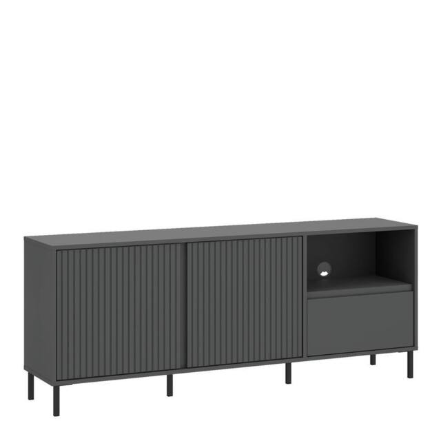 Furniture To Go Avenale Wide TV Cabinet 2 Door 1 Drawer in Anthracite in Dark Grey - image 1