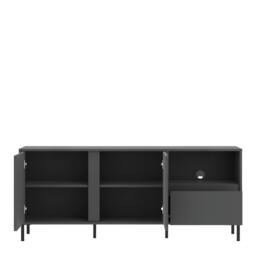 Furniture To Go Avenale Wide TV Cabinet 2 Door 1 Drawer in Anthracite in Dark Grey - thumbnail 3