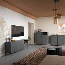 Furniture To Go Avenale Wide TV Cabinet 2 Door 1 Drawer in Anthracite in Dark Grey - thumbnail 6