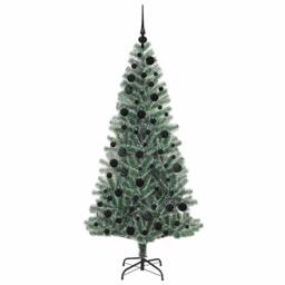 Berkfield Home Artificial Christmas Tree Snow Flocked with LED Light 180 cm in Green - thumbnail 4