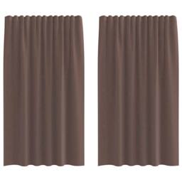 Berkfield Home Voile Curtains with Rod Pockets 2 pcs Brown - thumbnail 3