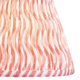 Netlighting Bobble Olive Green Glaze Table Lamp Pink Fabric Ripple Shade 25cm B22 - thumbnail 6