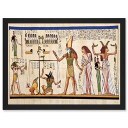 Artery8 Painting Ancient Egyptian Heiroglyphics Horus Thoth Anubis Mural A4 Artwork Framed Wall Art Print in Black - thumbnail 1