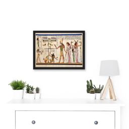 Artery8 Painting Ancient Egyptian Heiroglyphics Horus Thoth Anubis Mural A4 Artwork Framed Wall Art Print in Black - thumbnail 2