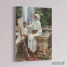 "Artery8 The Fountain Villa Torlonia Sargent Canvas Wall Art Print - Size: W12"" x H16""" - thumbnail 2