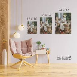 "Artery8 The Fountain Villa Torlonia Sargent Canvas Wall Art Print - Size: W12"" x H16""" - thumbnail 4