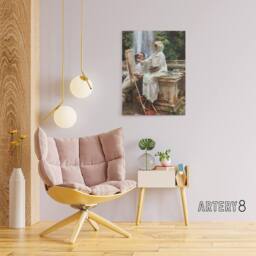 "Artery8 The Fountain Villa Torlonia Sargent Canvas Wall Art Print - Size: W12"" x H16""" - thumbnail 3