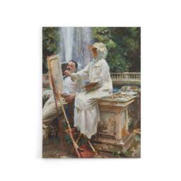 "Artery8 The Fountain Villa Torlonia Sargent Canvas Wall Art Print - Size: W12"" x H16""" - thumbnail 1