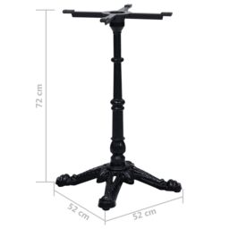Berkfield Home Bistro Table Leg Black 52x52x72 cm Cast Iron - Size: 52 x 52 x 72 cm - thumbnail 6