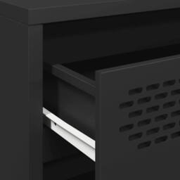 Berkfield Home Sideboard¬†Black 68x39x73.5 cm Cold-rolled Steel in Black - thumbnail 9
