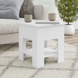 Berkfield Home Coffee Table White 40x40x42 cm Engineered Wood - Size: 40 x 40 x 42 cm - thumbnail 1
