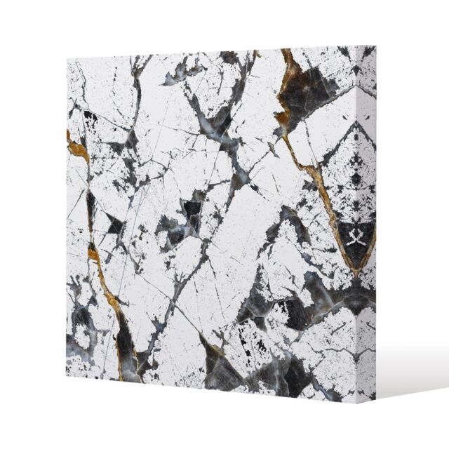 Benjamin Tate Design Black & Gold Marble (Canvas Print) / 127 x 127 x 4cm in Natural - Size: 127 x 127 x 4 cm - image 1