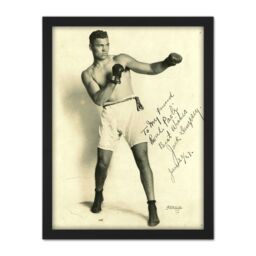 "Artery8 Wall Art Print Boxer Mauler Jack Dempsey Autographed Studio Photo Large Framed Wall Décor Art in Light Oak - Size: W18"" x H24""" - thumbnail 1