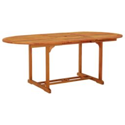 Berkfield Home Garden Table 200x100x75 cm Solid Wood Eucalyptus in Brown - Size: 200 x 100 x 75 cm - thumbnail 1
