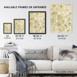 "Artery8 Leaves From Nature No 9 Botanical Jones Vintage Wall Art Print Poster in Beige - Size: W24"" x H32""" - thumbnail 3