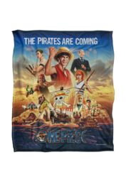 Netflix One Piece Straw Hat Crew Officially Licensed Silky Touch Super Soft Throw Blanket 152 x 127 cm in White - thumbnail 1