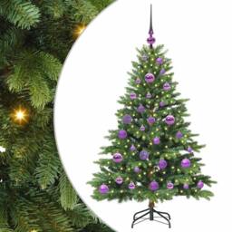 Berkfield Home Artificial Christmas Tree with 150 LEDs Green 120 cm PE & PVC - thumbnail 2