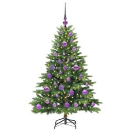 Berkfield Home Artificial Christmas Tree with 150 LEDs Green 120 cm PE & PVC - thumbnail 3