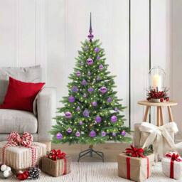 Berkfield Home Artificial Christmas Tree with 150 LEDs Green 120 cm PE & PVC - thumbnail 1